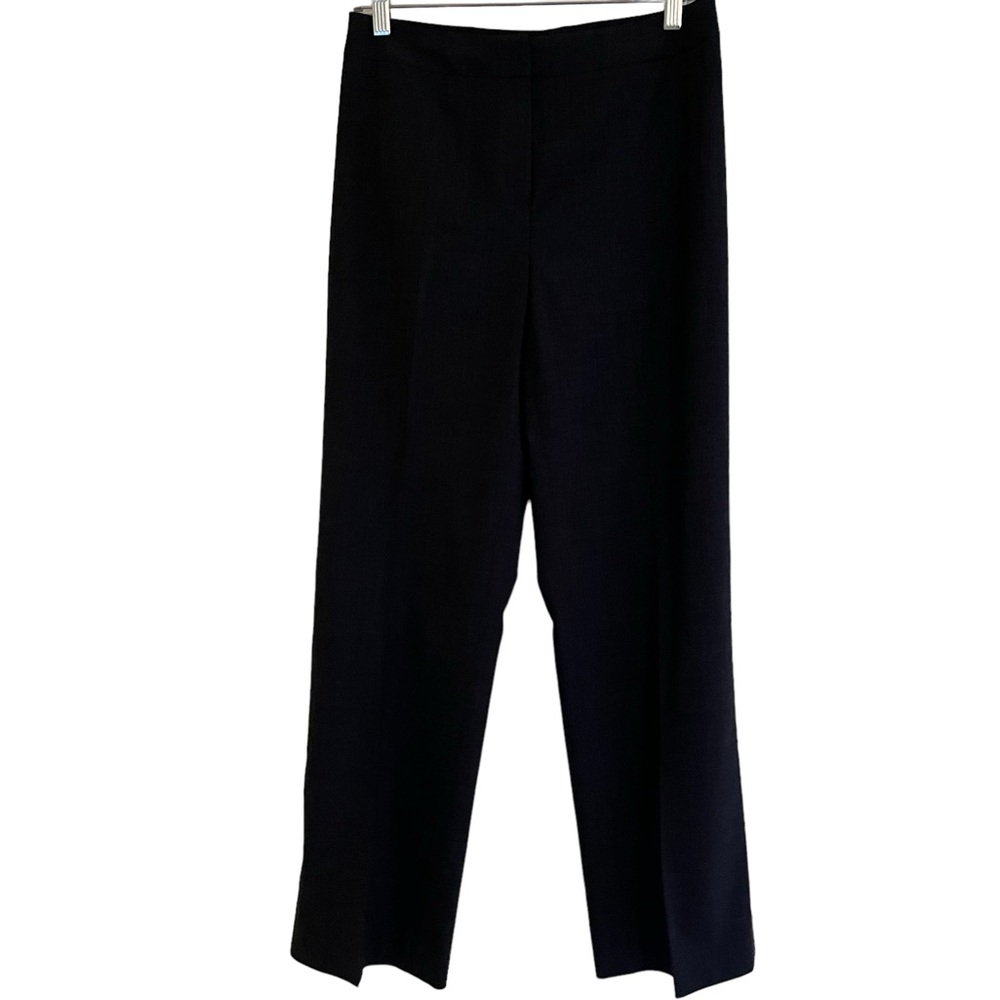 Lafayette 148 NY Charcoal Grey Stretch Wool Flat Front Trouser 6